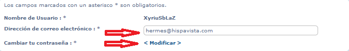 ¿Cómo cambiar mi contraseña y mi dirección de correo? Contra10